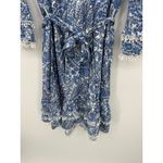 Soft Surroundings  Womens Blue Paisley Button Peasant Dress Size S Boho Coastal Photo 3
