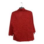 Sag Harbor Red Burnout Floral Button Up Shirt Size XL Sheer Light weight Photo 3