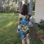 MT Collection Womens Dress Sz XL Off Shoulder Cover Up Brown Blue Black Gold NEW Photo 44