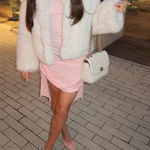 Macy's ON 34th White Faux Fur Collard Jacket Photo 0