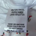 Sage White Floral Sleeveless Flutter Sleeve Lace-up Ruched Mini Bodycon Dress S Photo 4