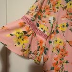 Isaac Mizrahi  Pink Floral Blouse with Crochet Accents Photo 8