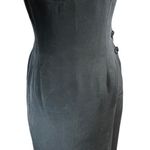 Patrick Petite‎ Vintage 100% Silk Black Sleeveless Sheath Midi Dress Size 4P Photo 0