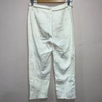 Anthropologie  White Canvas Denim High Rise Belted Straight Crop Jeans 25 Photo 5
