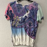 ETRO Vintage Purple Paisley Silk Knit Short Sleeve Shirt, Size 44 (M/8) Photo 5