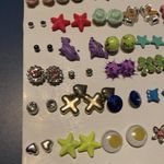 Lot Of 60 Women’s/ Girl’s Costume Stud Earrings Pierced Earring Studs Variety Photo 3