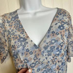 Allison Brittney  floral wrap maxi dress belted short sleeve lined size small J30 Photo 3