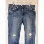 Rag and Bone Slim Boyfriend Jeans Medium Wash Distressed Low Rise Women's Size 33 Photo 1
