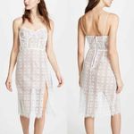 For Love & Lemons NEW Dakota Lace Midi Dress Bodysuit Sheer White Size M Photo 2