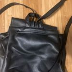 Victoria's Secret Victoria’s Secret Faux Leather Backpack Magnetic Snap Drawstring Closure Black Photo 4