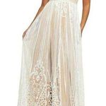 Luxxel  Max it Out Sequin V-neck Maxi Gown White Size Large NWT Photo 0