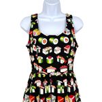 Retrolicious ModCloth Bento Box Sushi Print Sleeveless Dress Black Size Small Photo 1