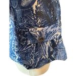 Chico's  Linen Blend Top Jacket Blue White Collar 3/4 Sleeve Metal Buttons 0 S 4 Photo 6