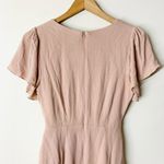 Lulus Cut-Out Crepe Wrap Dress NEW in Blush Pink size S Photo 4