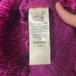 Anthropologie  Smocked Velvet Puff Sleeve Pink Magenta Square Neck Blouse Small Photo 5