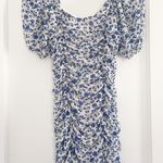 All in Favor NWT White Blue Ruche Dress Photo 1