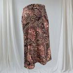 Elementz Petite Small Y2k Style Brown & Pink Paisley ALine Skirt Photo 3