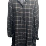 ZARA  Grey Plaid Metallic Shirt Dress Photo 1
