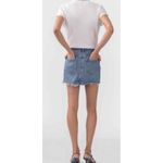 AGOLDE QUINN HI RISE MINI SKIRT Medium Wash RAW CUT HEM 27 Photo 1