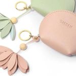 SheIn NWT Peach Pink Logo Coin Purse Zip Pouch Photo 1