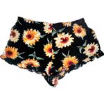 Reverse  2-Piece Coord Set Halter Crop Top Ruffle Shorts Black Yellow Size Small Photo 3