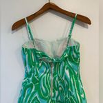 Lilly Pulitzer McCallum Finders Keepers Top Size 0 Blue Green Zip Tie Back Photo 4