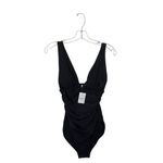 J.Crew J.‎ Crew Black Ruched V Neck Small One Piece Swimsuit NWT Vacation Beach Photo 3