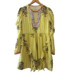 Alix of Bohemia Winslow Yellow Floral Striped Mini Dress Size M Size M Photo 1