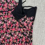 EXPRESS Vintage 100% silk Halter Floral Midi Slip Dress ditsy pink purple 90s Photo 4