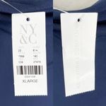 NY & Co Dress Navy XL Short Sleeve Draped Neck Stretch New Blue Photo 6