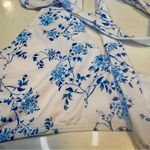 NWOT Floral Blue and White Bikini Swim Set Size Large Photo 3