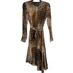 Lafayette 148 Delancy Agave Leopard-print Silk Midi Dress Animal Print XS XSmall Photo 1