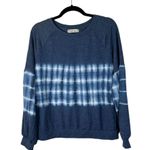 Knox Rose Blue Tie Dye Puff Sleeve Crewneck Sweater Size Medium Photo 5