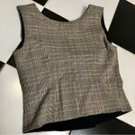 Vintage 90s Blazer Style Sleeveless Vest Waistcoat Houndstooth Plaid Preppy sz M Gray Size M Photo 7