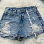 American Eagle Ripped High Rise Mom Shorts Photo 5
