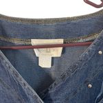 Miss & Mrs One Size Vintage 90s Denim Floral Western Button Up Denim Shirt Blue Photo 2