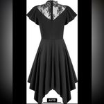 SCARLET DARKNESS Gothic Dress Lace Top Asymmetrical Hem medium NWT Black Photo 1