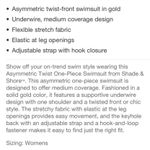 Shade & Shore NWT  One Shoulder One Piece Swimsuit- Size M Photo 4