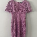 Lulus NWT Sweetie Lavender Purple Floral Lace Short Sleeve Mini Dress Photo 3