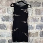 Bisou Bisou Black Lace Bodycon Dress Sz 6 Sleeveless Cocktail Mini Party Bodycon Photo 4