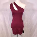 Lulus Magenta One-Shoulder Cutout Bodycon Mini Dress size small NWT Photo 4