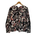 Who What Wear Floral Print Long Sleeve Back Button Up Shirt Size Large Photo 2