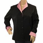 Vintage 1980s or 1990s Miss Dorby Black Blazer with Pink Trim 10 Photo 0