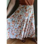Hayden  pull on Floral tiered boho Skirt Orange and Blue size large Photo 3