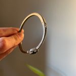 Silver Tone Gemstone Bangle Bracelet Modern Geometric Womens Boho Chic Retro Y2K Photo 2