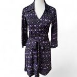 Y2K. VTG. A.P.N.Y RETRO ALL OVER PRINT GRAPHIC‎ DRESS SMALL. Purple Photo 2