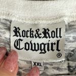 Rock & Roll Cowgirl  Burnout Rose Rhinestone long sleeve Top, white size XXL Photo 3