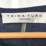 Trina Turk  Lucia Long Sleeve Fit and Flare Sweater‎ Dress in Navy Size Small Photo 2