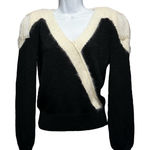Jennifer Moore Vintage  80's Black Cream Wool V-Neck Sweater Sequins and Beading Photo 0