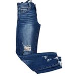 Kancan jeans Leopard Print Skinny Destressed Mid Rise Size 25 Short Blue Photo 1